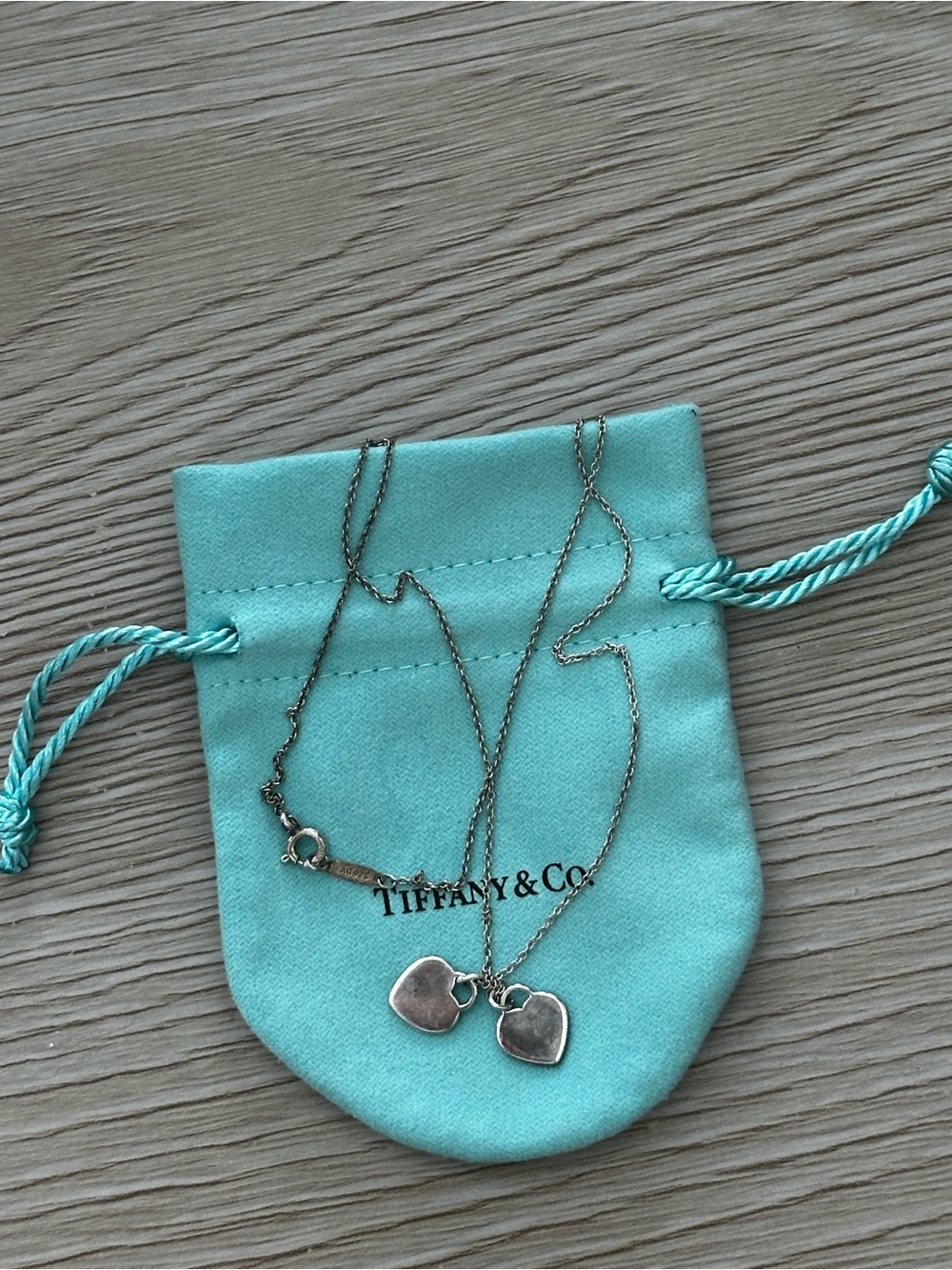 Tiffany & Co. Sterling Silver Necklace with Pink Enamel Heart Charm - Picture 3 of 9